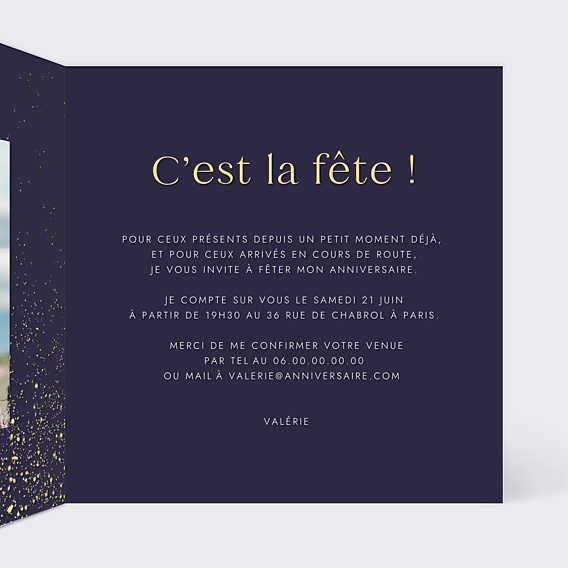 Invitation Anniversaire Adulte Pluie de Fête