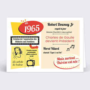 Invitation Anniversaire Adulte Années 60