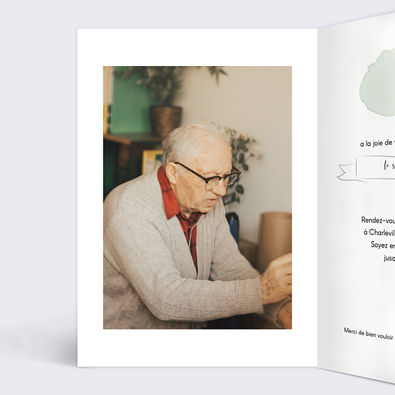 Invitation anniversaire Tempo Intérieur Gauche