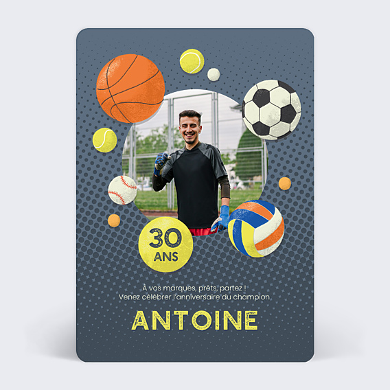 Invitation Anniversaire Adulte Sport