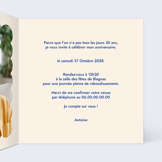 Invitation Anniversaire Adulte Portrait en figurine