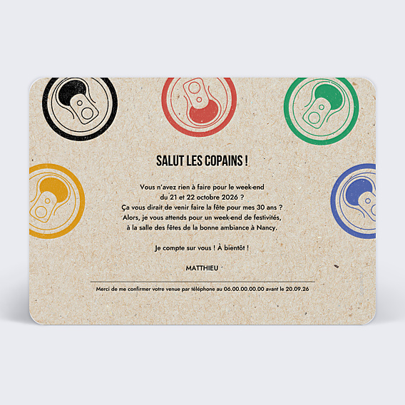 Invitation Anniversaire Adulte Olympiades