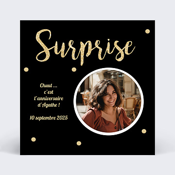 Invitation anniversaire Surprise