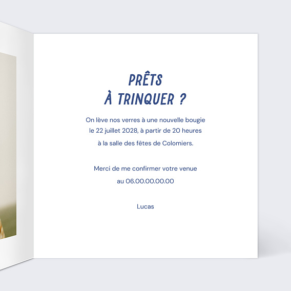 Invitation anniversaire Bières entre copains Intérieur Droit