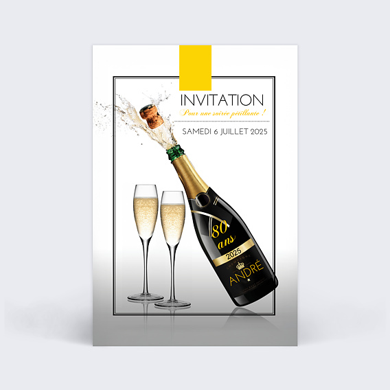 Invitation Anniversaire Adulte Champagne