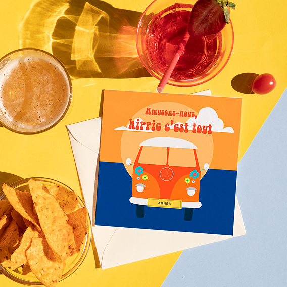 Invitation anniversaire Hippie Birthday Après 4