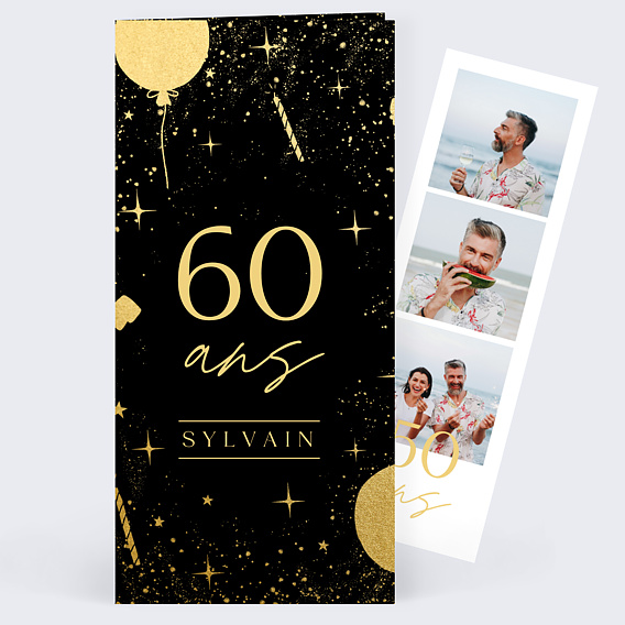 Invitation anniversaire Champagne Festif