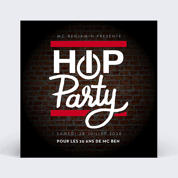 Invitation Anniversaire Adulte Hip Hop