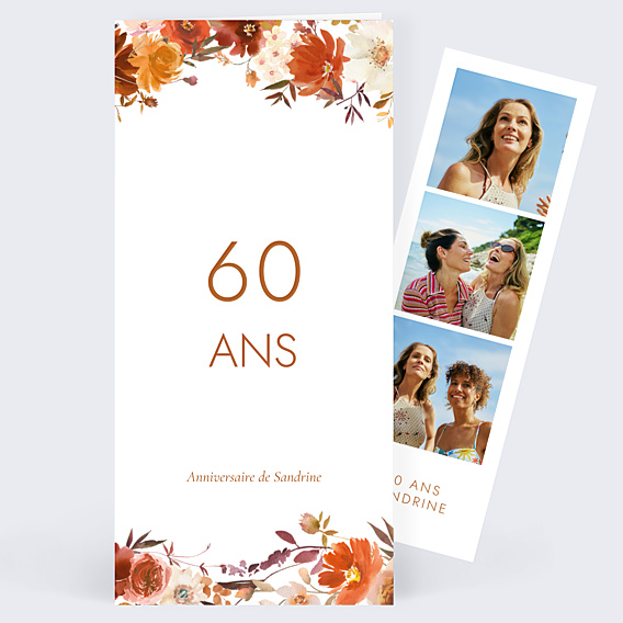 Invitation anniversaire Bouquet parfumé décomposé