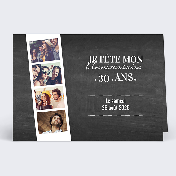 Invitation Anniversaire Adulte Photomaton Ardoise