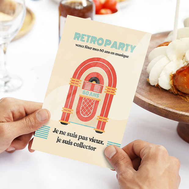 Invitation Anniversaire Adulte Rétro Juke Box