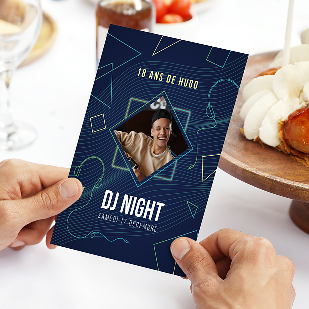 Invitation Anniversaire Adulte Soirée DJ Electro