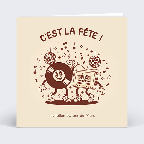Invitation Anniversaire Adulte Music friends