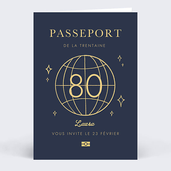 Invitation anniversaire Passeport