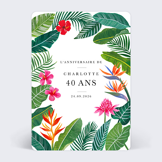 Invitation Anniversaire Adulte Paradis Exotique