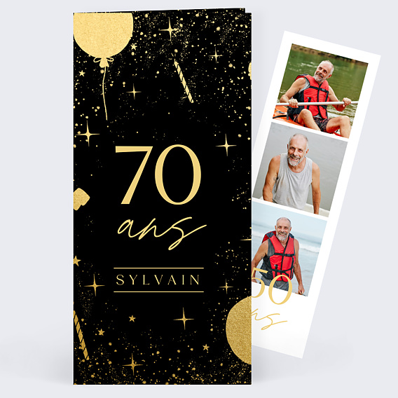 Invitation anniversaire Champagne Festif