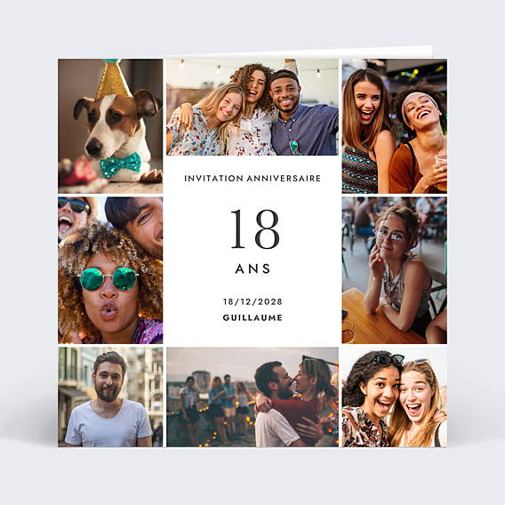 Invitation anniversaire Multiphoto Graines à planter