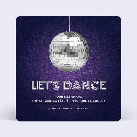 Invitation anniversaire Boule Disco