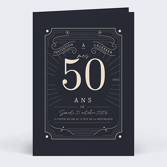 Invitation Anniversaire Adulte Âge Vintage