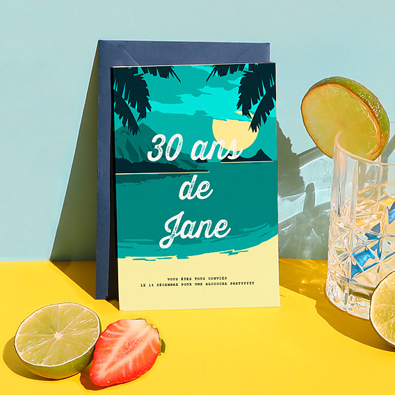 Invitation anniversaire Une Nuit à Hawaï Après 4