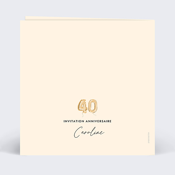 Invitation Anniversaire Adulte Chiffre Ballon 40