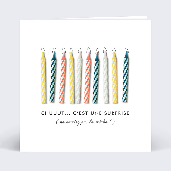 Invitation anniversaire Bougie Surprise