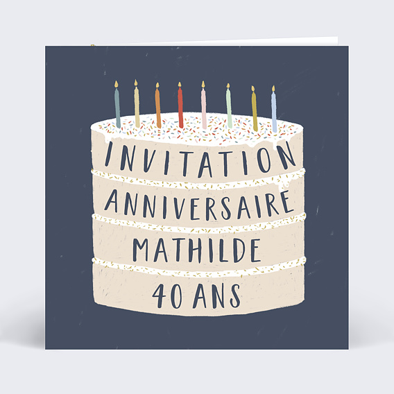 Invitation anniversaire Gâteau d'Anniversaire