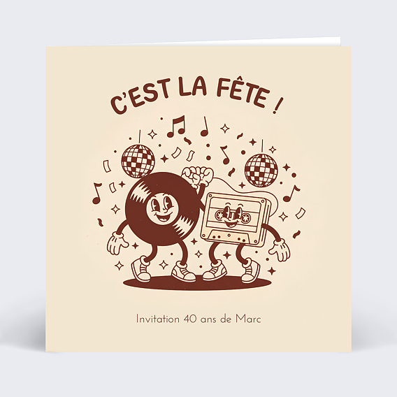 Invitation anniversaire Music friends