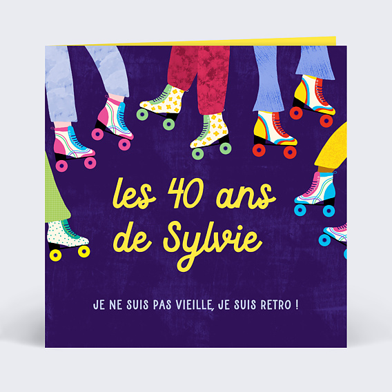 Invitation anniversaire Roller Disco