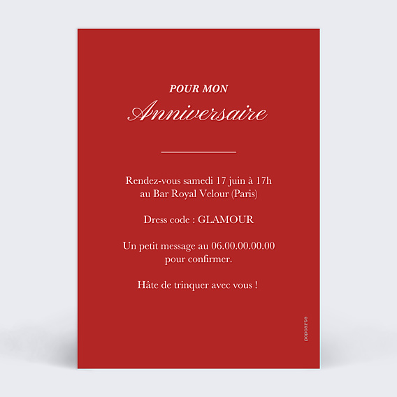 Invitation Anniversaire Adulte Lettrage héritage