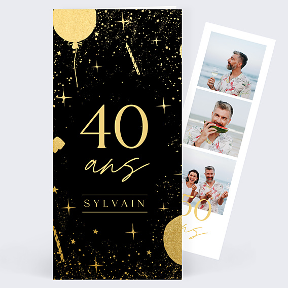 Invitation anniversaire Champagne Festif