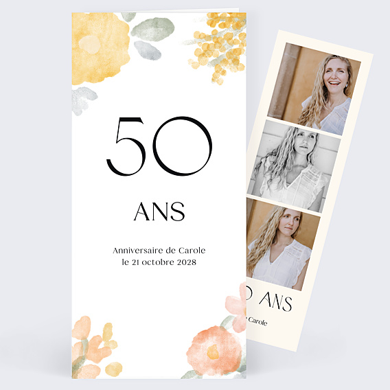 Invitation Anniversaire Adulte Jardin aquarelle