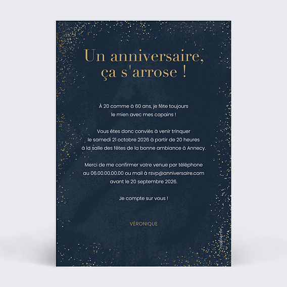 Invitation Anniversaire Adulte Mémento