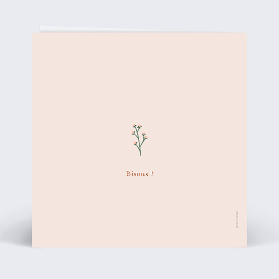 Invitation anniversaire Couronne de fleurs champêtre Verso