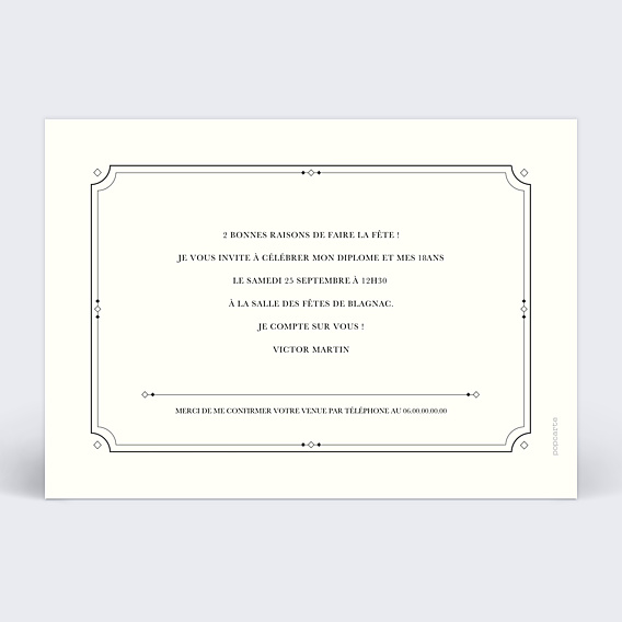Invitation Anniversaire Adulte Le diplôme