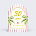 Invitation Anniversaire Adulte Tropical gold