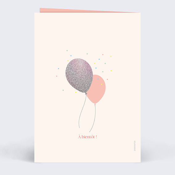 Invitation anniversaire Ballon Glitter Verso