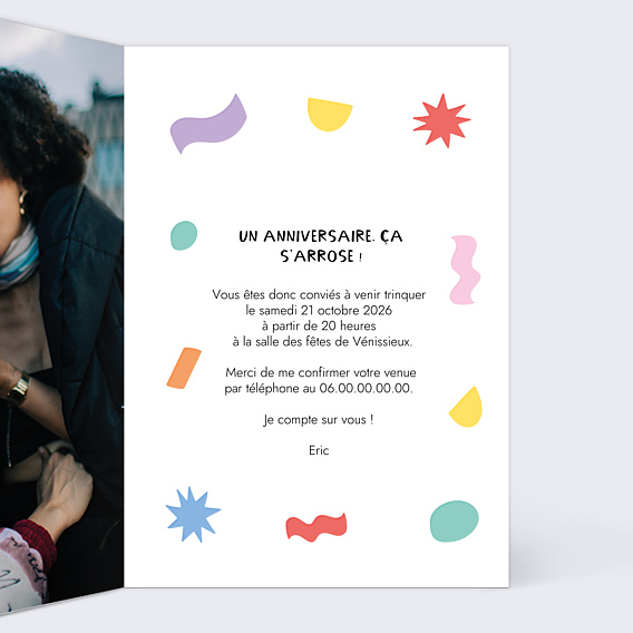 Invitation Anniversaire Adulte Haut en Couleurs