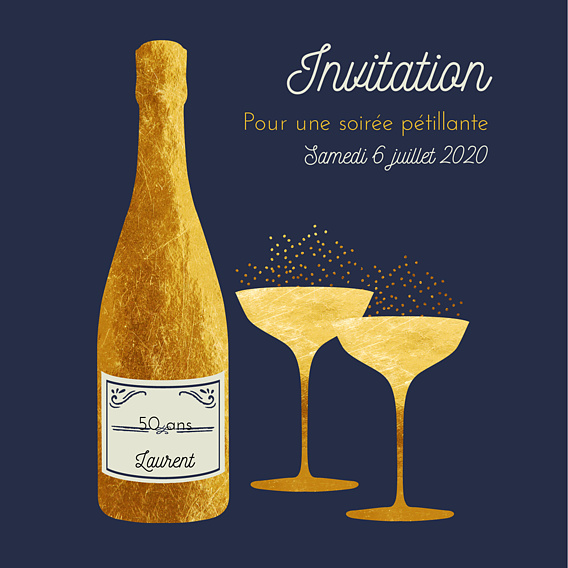 Invitation anniversaire Bulles Ocre