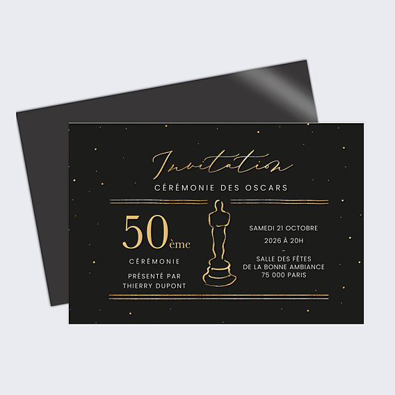 Invitation Anniversaire Adulte Cérémonie des Oscars