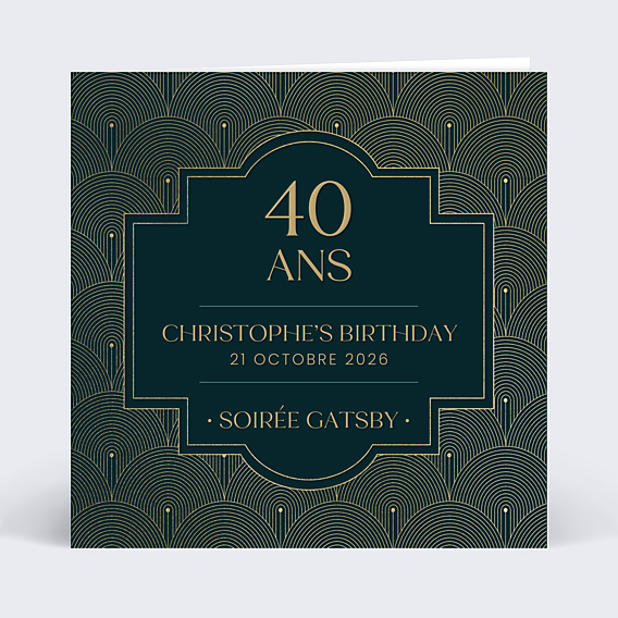 Invitation Anniversaire Adulte Gatsby