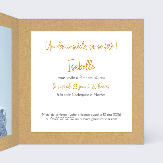 Invitation Anniversaire Adulte Fanions Bucoliques Kraft