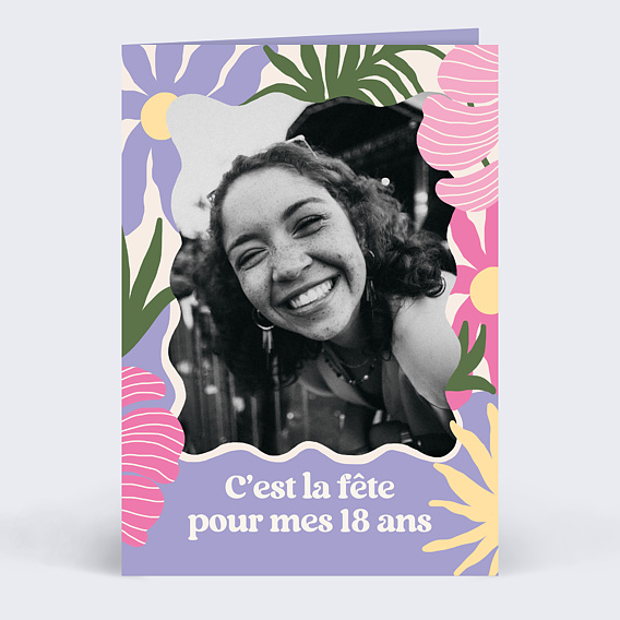 Invitation anniversaire Fleurs Modernes