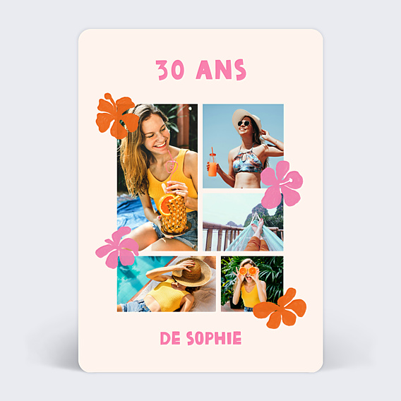 Invitation Anniversaire Adulte Tropicool