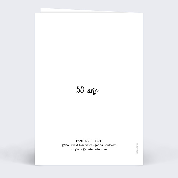 Invitation anniversaire Multiphoto Chic Verso