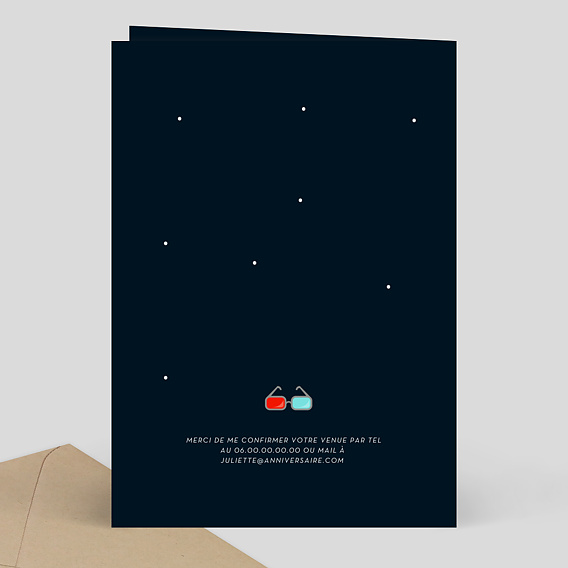 Invitation anniversaire Popcorn Party Verso