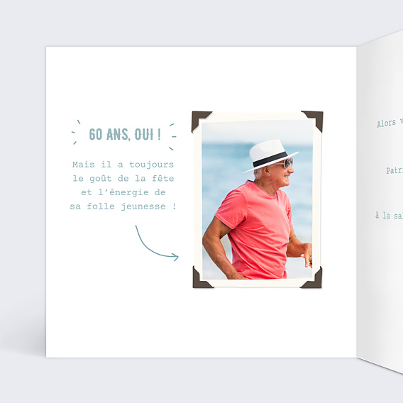 Invitation anniversaire Album Photo Intérieur Gauche