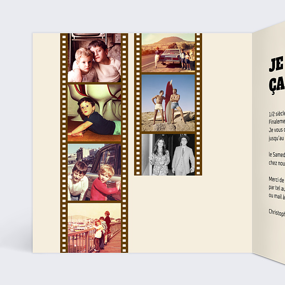 Invitation anniversaire Cassette VHS Intérieur Gauche