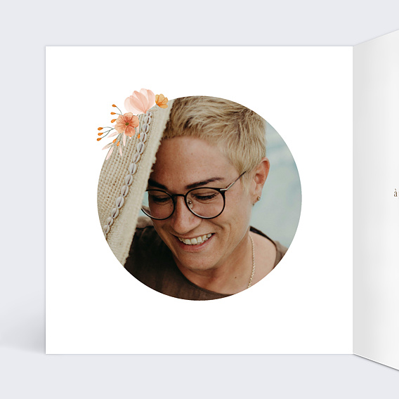 Invitation anniversaire Couronne Printanière Intérieur Gauche