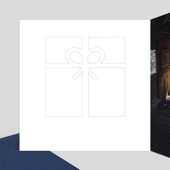 Invitation anniversaire Découpe Cadeaux Cadre Intérieur Gauche